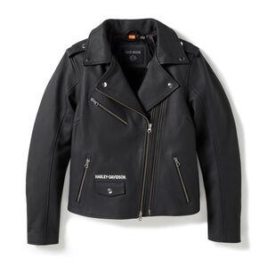 Women's Harley Davidson Rebel Biker Leather Riding Jacket - Size M